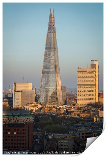 The Shard at Dusk Print by Philip Pound