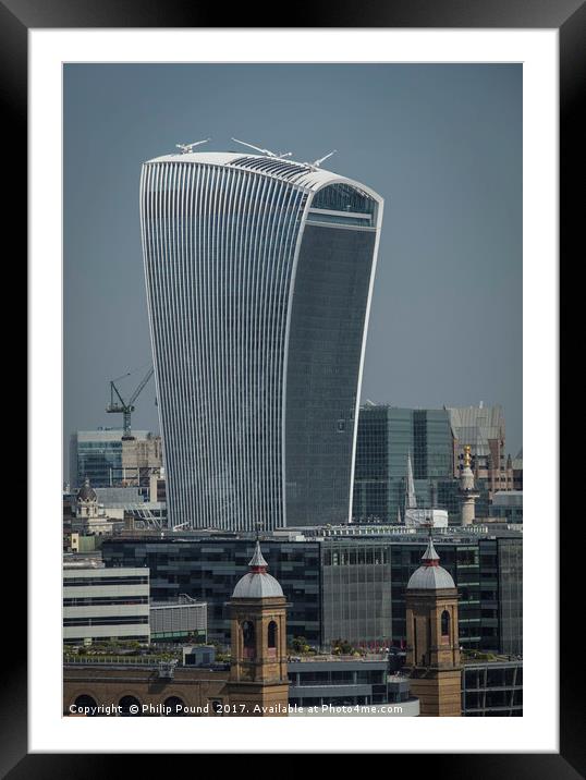 Walkie Talkie Building in the City of London Framed Mounted Print by Philip Pound