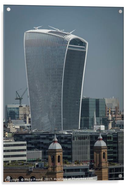 Walkie Talkie Building in the City of London Acrylic by Philip Pound