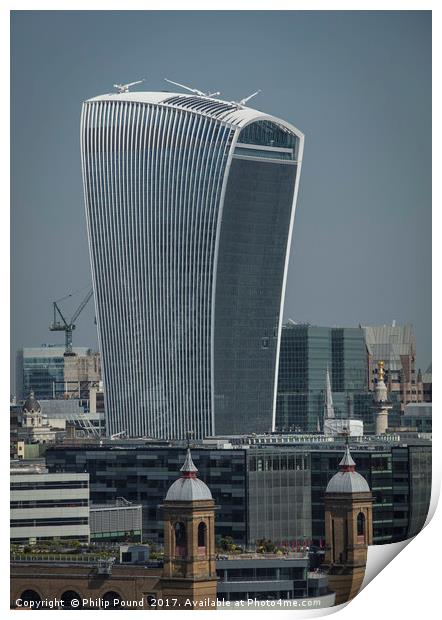 Walkie Talkie Building in the City of London Print by Philip Pound