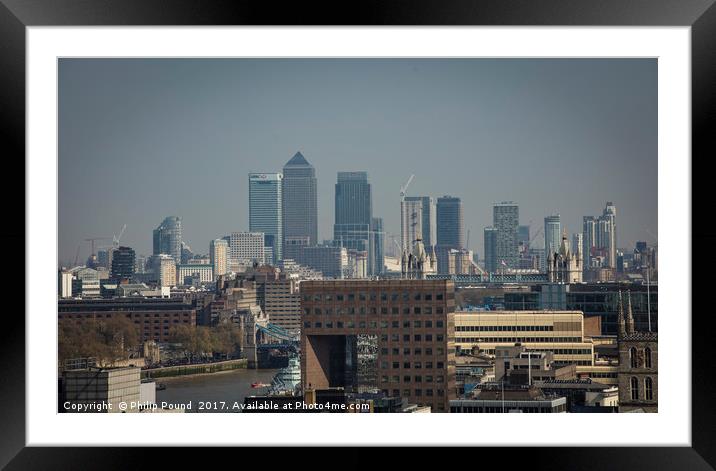 London Canary Wharf Framed Mounted Print by Philip Pound