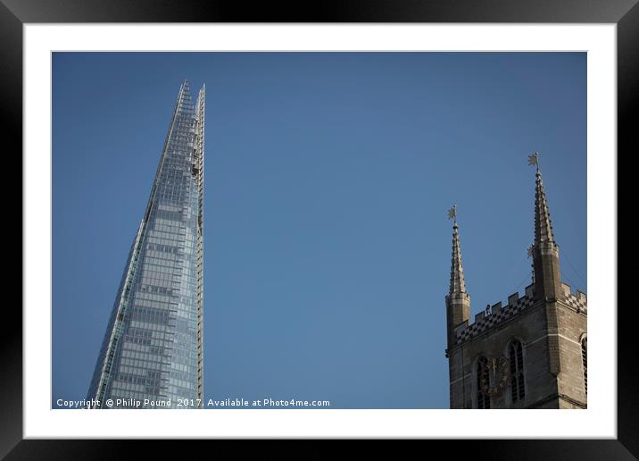 London - Old and New Framed Mounted Print by Philip Pound
