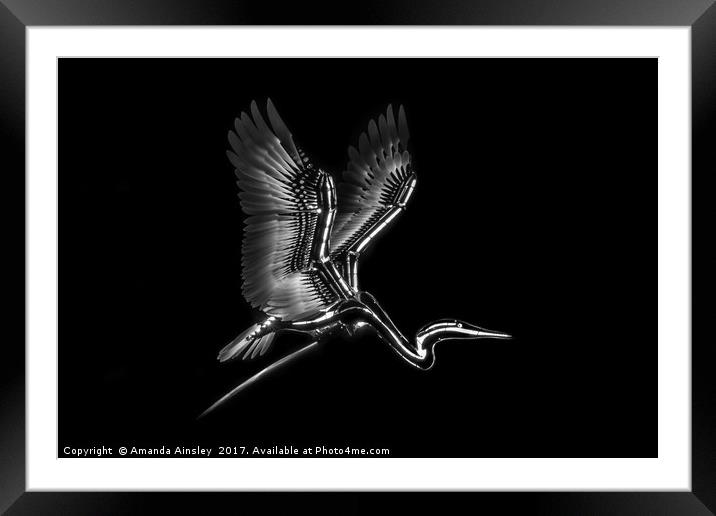 The Heron Framed Mounted Print by AMANDA AINSLEY