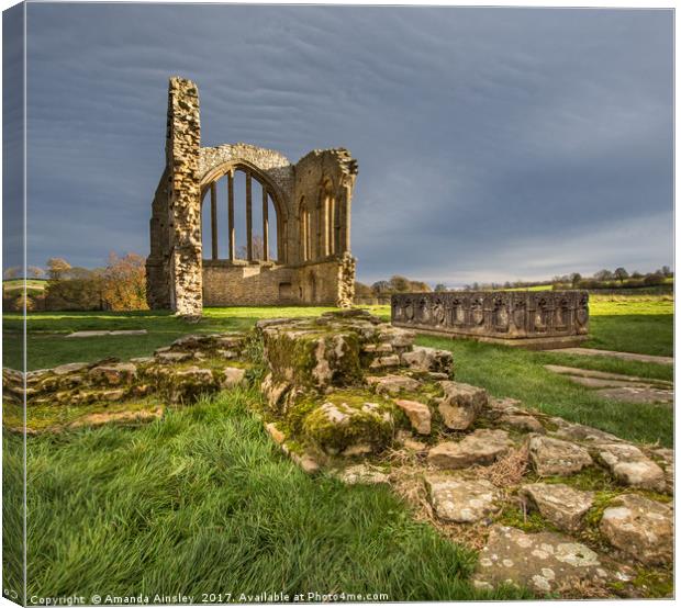 Egglestone Abbey and The Tomb Canvas Print by AMANDA AINSLEY