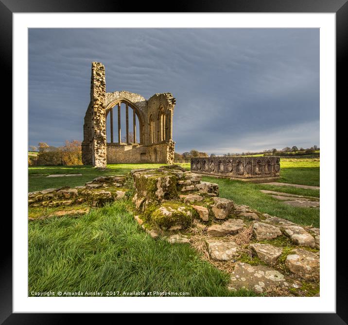 Egglestone Abbey and The Tomb Framed Mounted Print by AMANDA AINSLEY