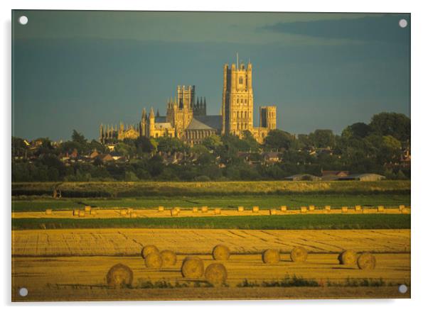 Glowing Ely Cathedral at Harvest Time Acrylic by Andrew Sharpe