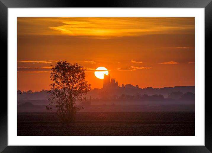 Dawn over Ely Framed Mounted Print by Andrew Sharpe