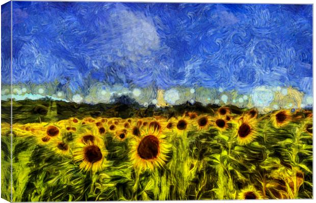 Van Gogh Sunflowers Canvas Print by David Pyatt