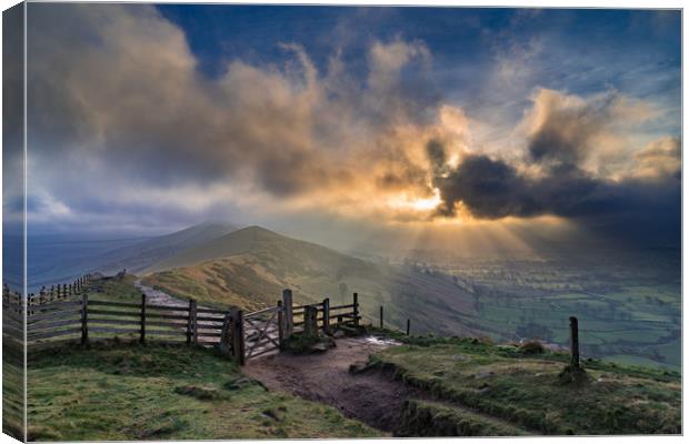 Hope Valley from the Great Edge, Peak District Nat Canvas Print by Andrew Sharpe