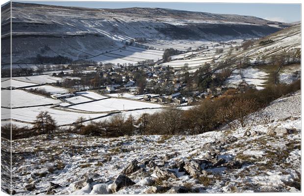 Winter In Kettlewell Canvas Print by Steve Glover