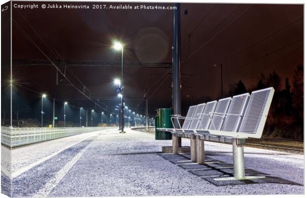 Empty Seats at the Railway Station Canvas Print by Jukka Heinovirta