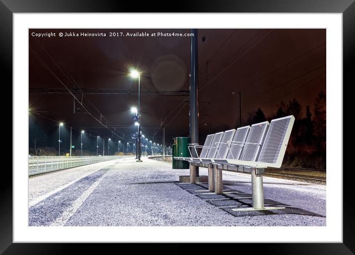 Empty Seats at the Railway Station Framed Mounted Print by Jukka Heinovirta