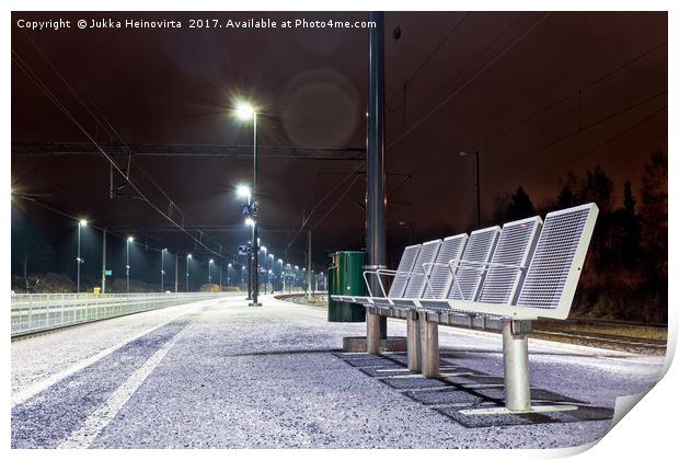 Empty Seats at the Railway Station Print by Jukka Heinovirta