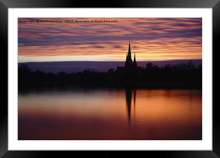 Sunset Reflection At The Lichfield Cathedral Framed Mounted Print by rawshutterbug 