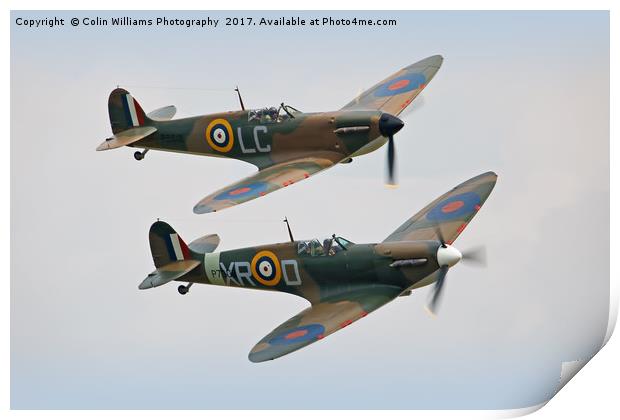Twin Spitfires Print by Colin Williams Photography