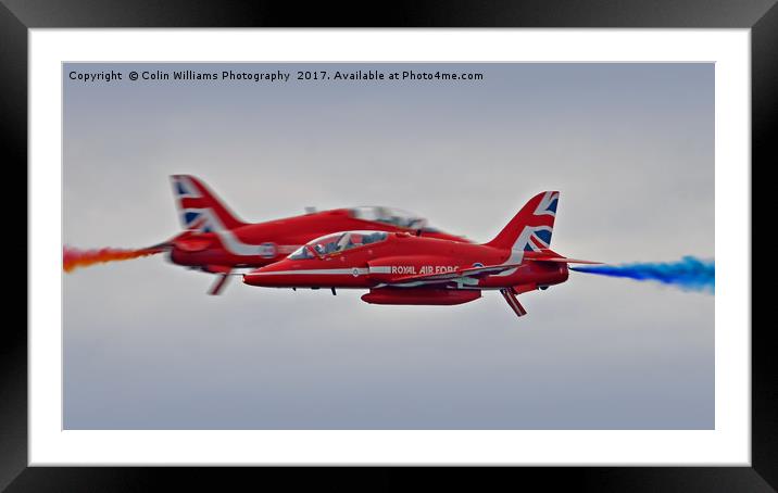 The Red Arrows Synchro Pair At Blackpool Airshow Framed Mounted Print by Colin Williams Photography