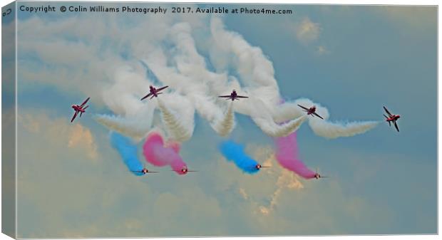 The Red Arrows At Flying Legends 1 Canvas Print by Colin Williams Photography