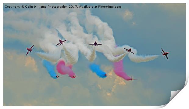 The Red Arrows At Flying Legends 1 Print by Colin Williams Photography
