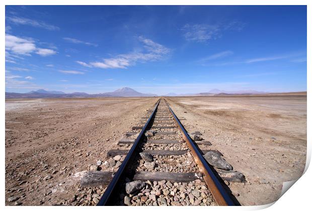 Train Tracks In The Desert  Print by Aidan Moran