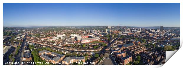 Sheffield From Above Print by Christopher Fenton