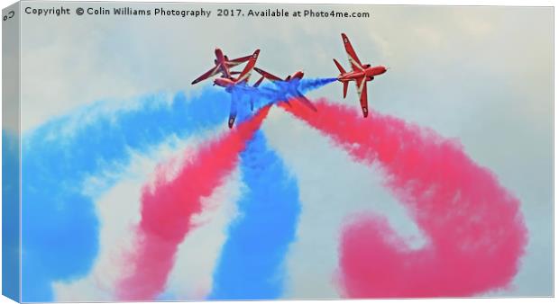 The Red Arrows At Flying Legends 3 Canvas Print by Colin Williams Photography