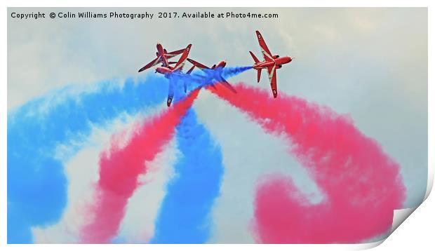The Red Arrows At Flying Legends 3 Print by Colin Williams Photography