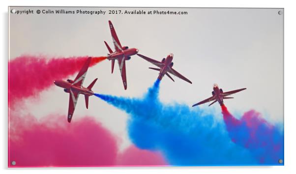 The Red Arrows At Flying Legends 4 Acrylic by Colin Williams Photography