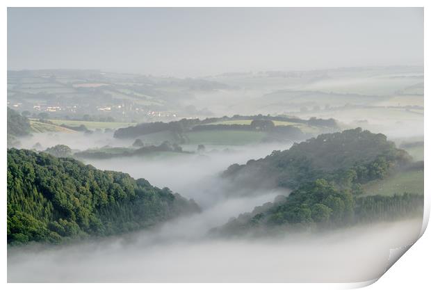 Haddeo Valley Mists Print by Bob Small