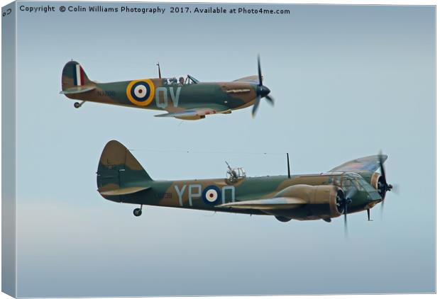 Spitfire And Blenheim Duxford  2017 Canvas Print by Colin Williams Photography