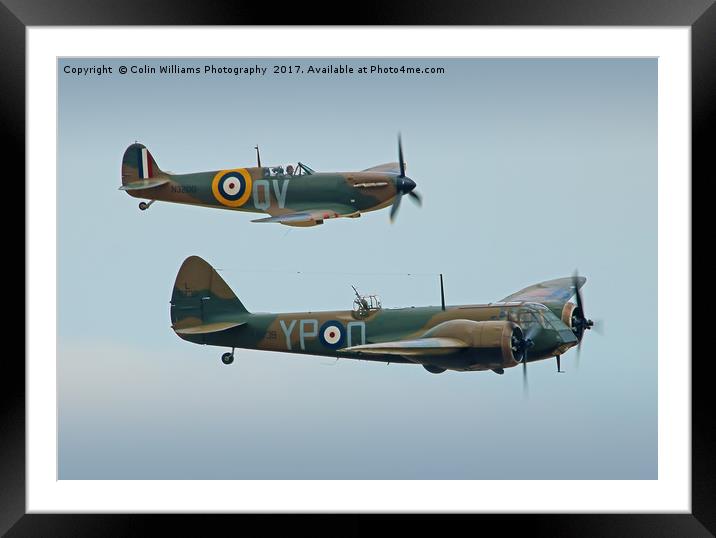 Spitfire And Blenheim Duxford  2017 Framed Mounted Print by Colin Williams Photography