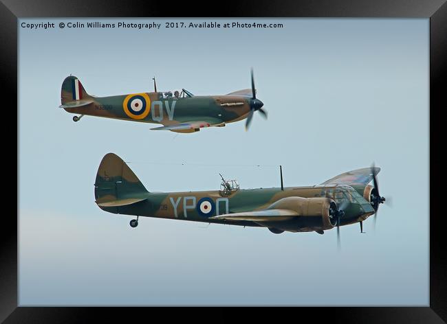 Spitfire And Blenheim Duxford  2017 Framed Print by Colin Williams Photography
