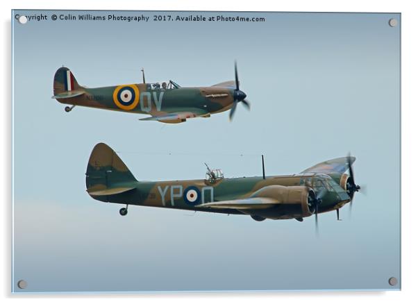 Spitfire And Blenheim Duxford  2017 Acrylic by Colin Williams Photography