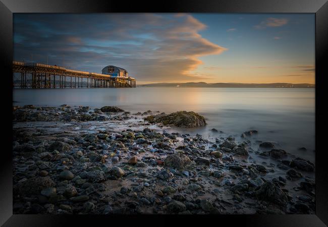 The new lifeboat house on Mumbles pier at sunrise. Framed Print by Bryn Morgan