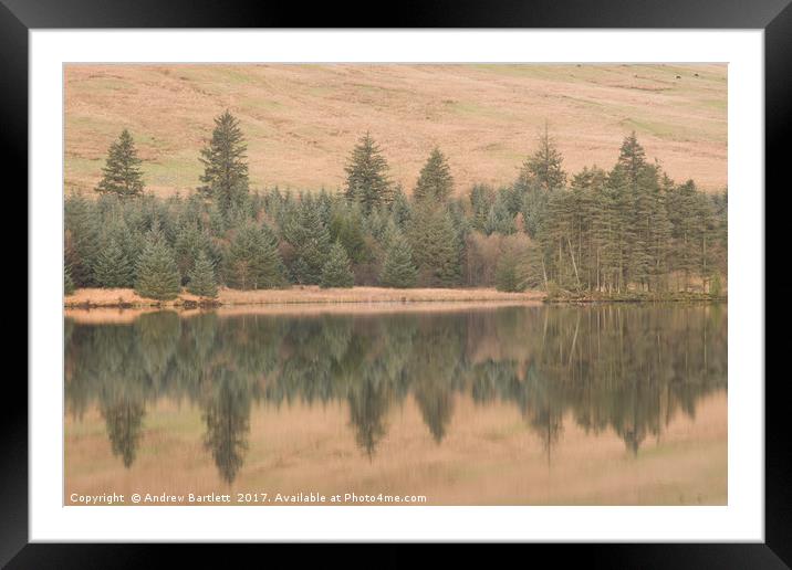 Cantref Reservoir, South Wales, UK. Framed Mounted Print by Andrew Bartlett