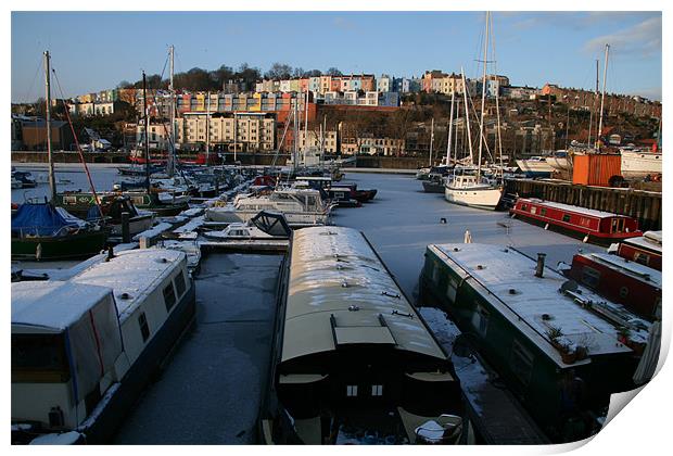 Icy Docks In Bristol Print by mark blower