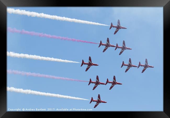 Red Arrows at Swansea Air Show 2016 Framed Print by Andrew Bartlett