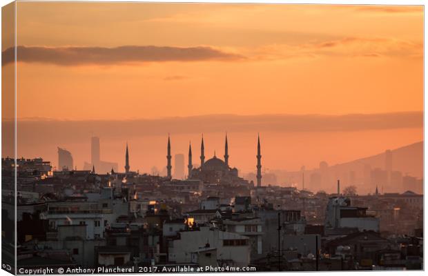 Dawn over Istanbul Canvas Print by Anthony Plancherel