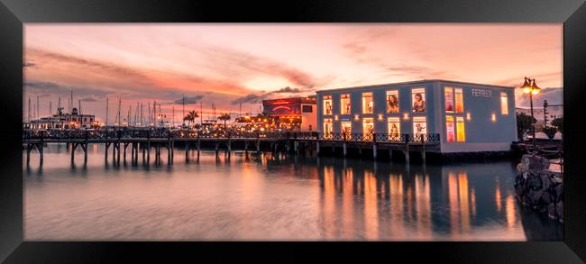 Sunset shopping at the Marina Framed Print by Naylor's Photography