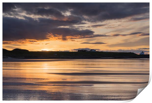 Bamburgh Beach Sundown Print by Naylor's Photography