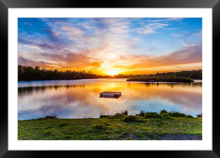 Sunset At Horseshoe Lake Framed Mounted Print by Colin Stock
