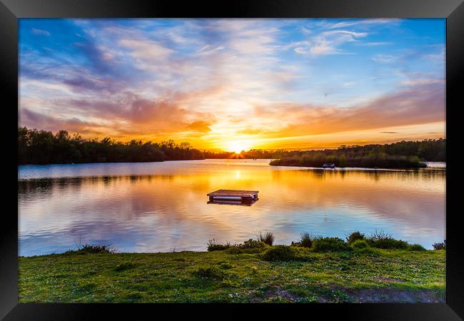Sunset At Horseshoe Lake Framed Print by Colin Stock