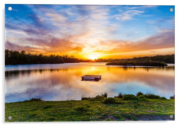 Sunset At Horseshoe Lake Acrylic by Colin Stock