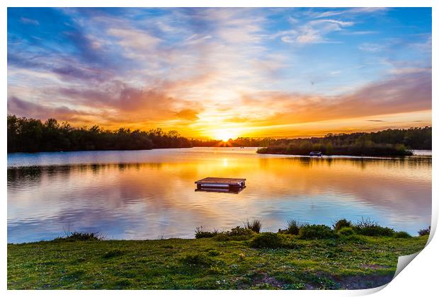 Sunset At Horseshoe Lake Print by Colin Stock