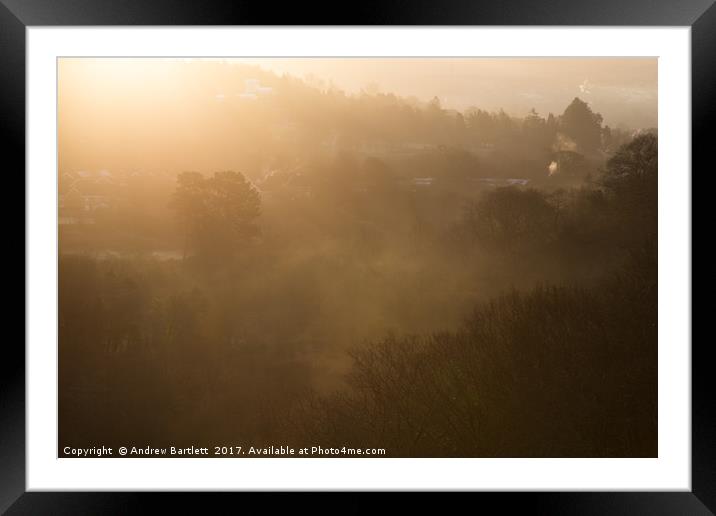 Sunrise at Cefn Coed, Merthyr Tydfil, UK. Framed Mounted Print by Andrew Bartlett