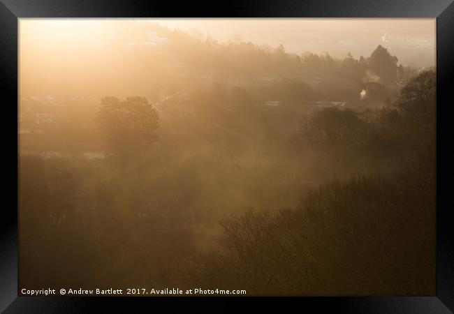 Sunrise at Cefn Coed, Merthyr Tydfil, UK. Framed Print by Andrew Bartlett