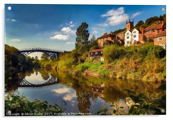 The Iron Bridge Shropshire  Acrylic by Adrian Evans