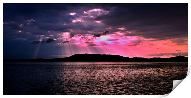 Pink beauty sunrise seascape. Australia. Print by Geoff Childs