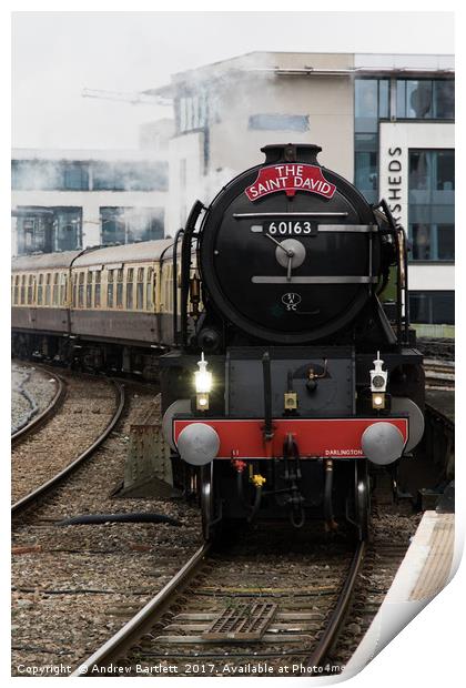 60161 Tornado arrives in Cardiff, UK. Print by Andrew Bartlett