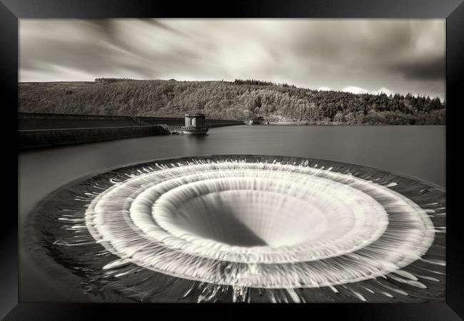 Overspill at Ladybower reservoir  Framed Print by Peter Scott