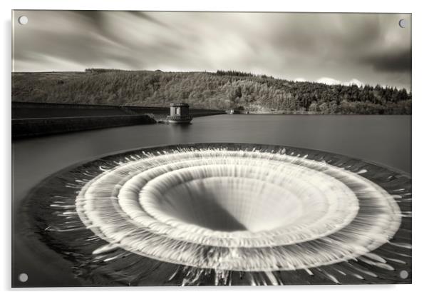 Overspill at Ladybower reservoir  Acrylic by Peter Scott